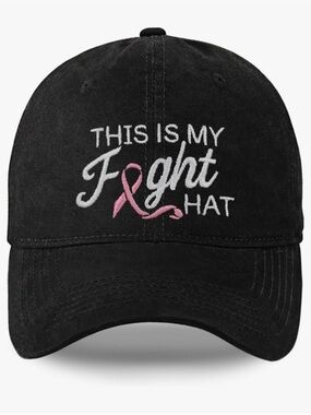"This Is My Fight Hat"
Embroidered Baseball Cap w/ Pink Ribbon - Breast Cancer